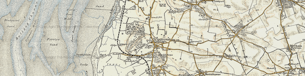 Old map of Snettisham in 1901-1902