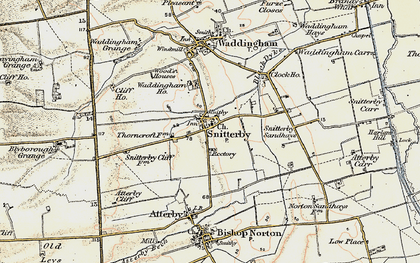 Old map of Snitterby in 1903-1908