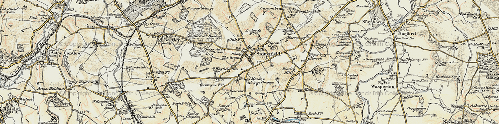 Old map of Snitterfield in 1899-1902