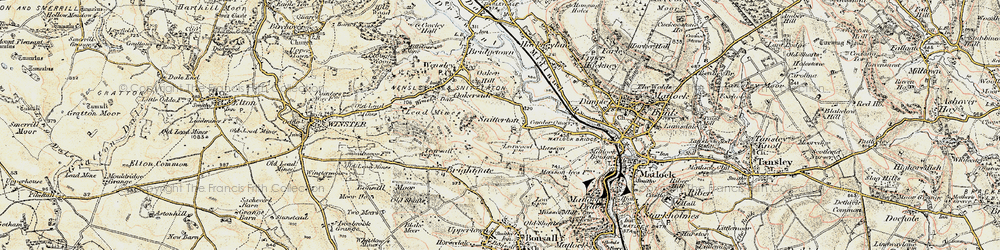 Old map of Snitterton in 1902-1903