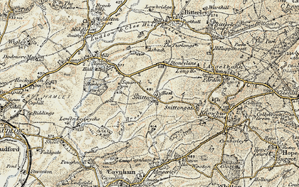 Old map of Snitton in 1901-1902