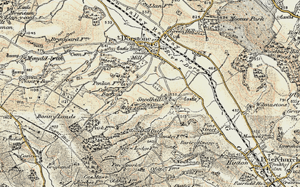 Old map of Snodhill in 1900-1901