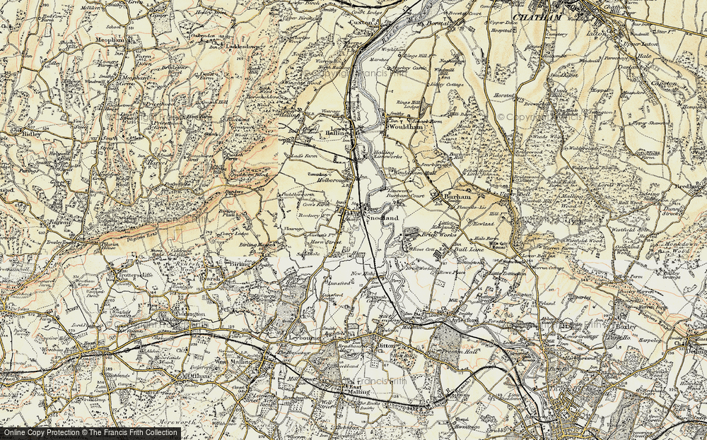 Old Map of Snodland, 1897-1898 in 1897-1898