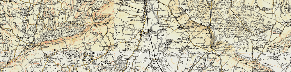 Old map of Snodland in 1897-1898