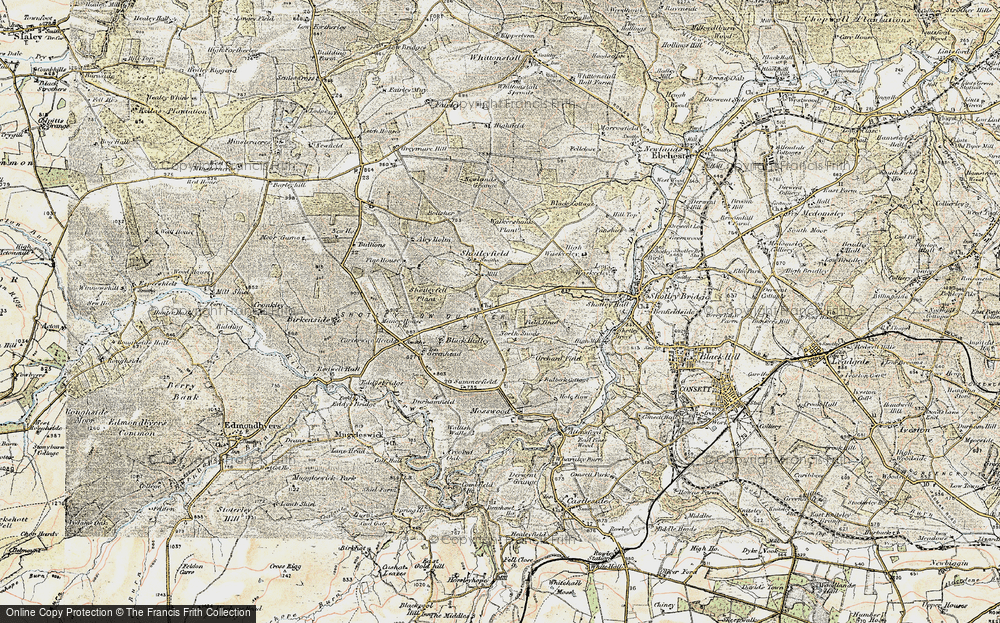 Old Map of Snods Edge, 1901-1904 in 1901-1904
