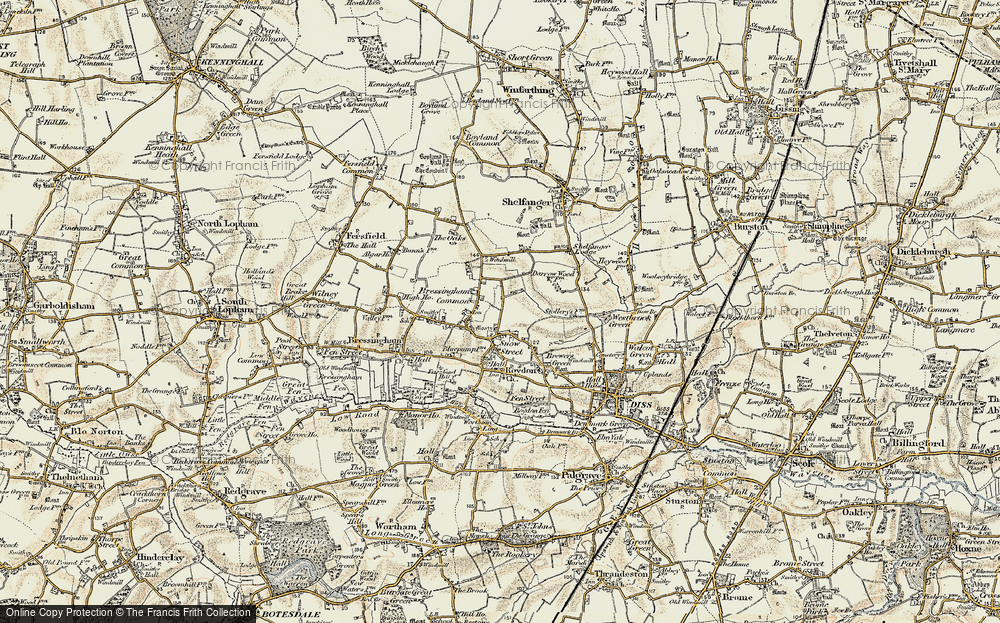 Old Map of Snow Street, 1901 in 1901