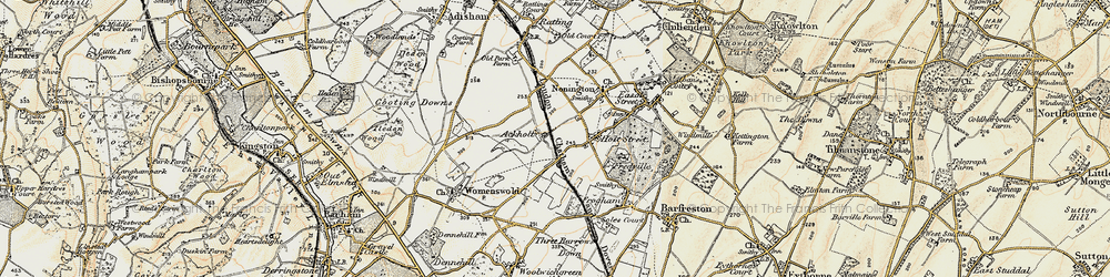 Old map of Ackholt in 1898-1899