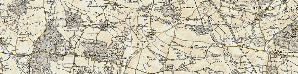 Old map of Snowshill in 1899