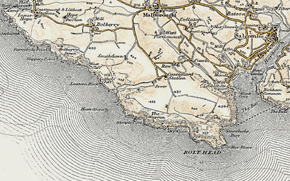 Old map of Bolt Head in 1899