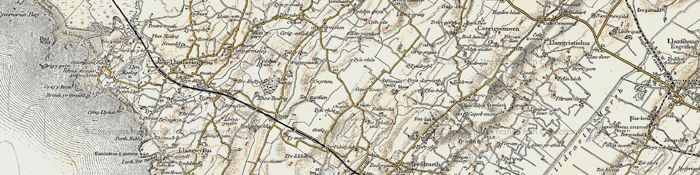 Old map of Soar in 1903-1910