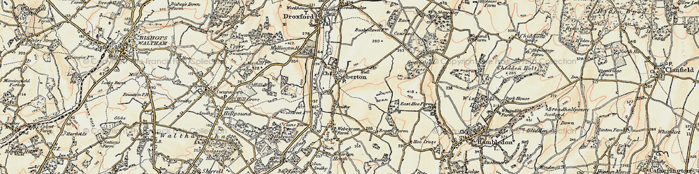 Old map of Soberton in 1897-1900