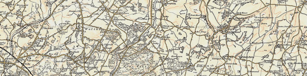 Old map of Soberton Heath in 1897-1900