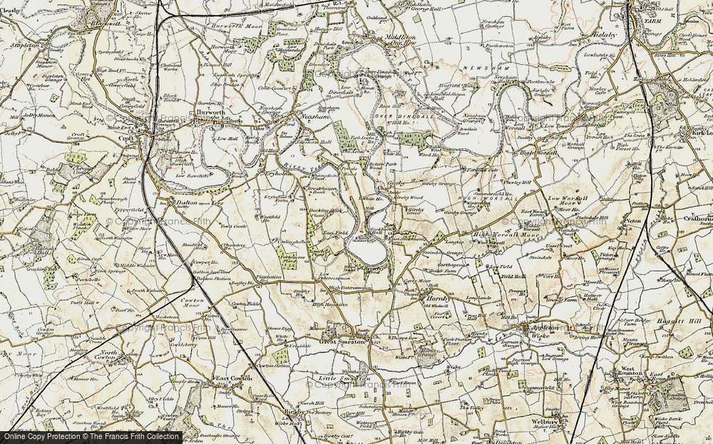 Old Map of Historic Map covering Wood Head in 1903-1904