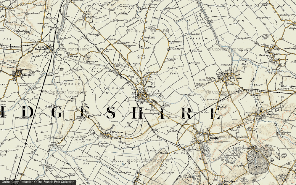 Old Map of Soham, 1901 in 1901