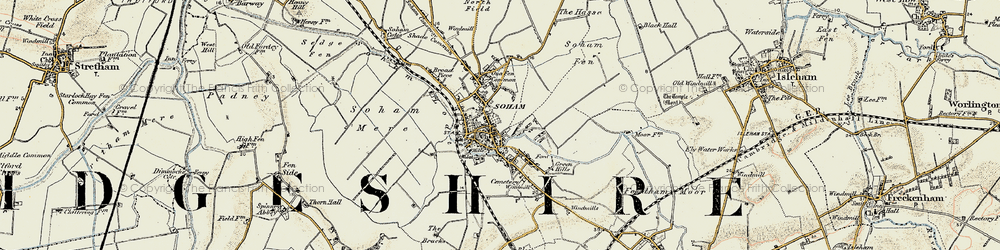 Old map of Soham in 1901