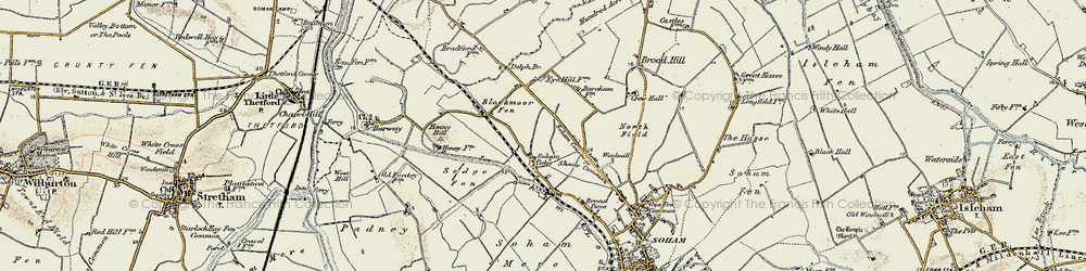 Old map of Soham Cotes in 1901