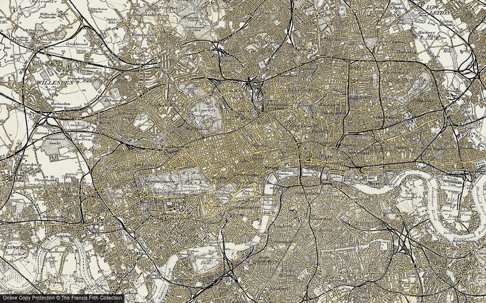Old Map of Historic Map covering BT Tower in 1897-1902