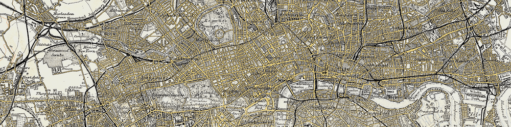 Old map of Soho in 1897-1902