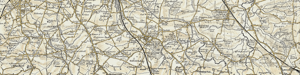 Old map of Solihull in 1901-1902