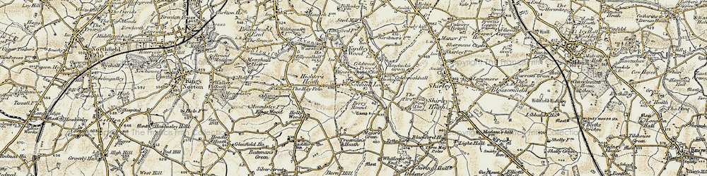 Old map of Solihull Lodge in 1901-1902