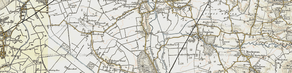 Old map of Sollom in 1902-1903