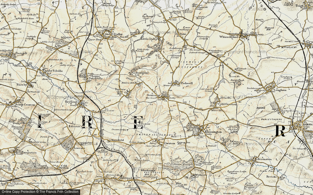 Old Map of Historic Map covering Burrough Hill Country Park in 1901-1903
