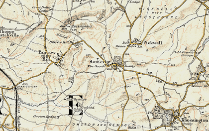 Old map of Burrough Hill Country Park in 1901-1903