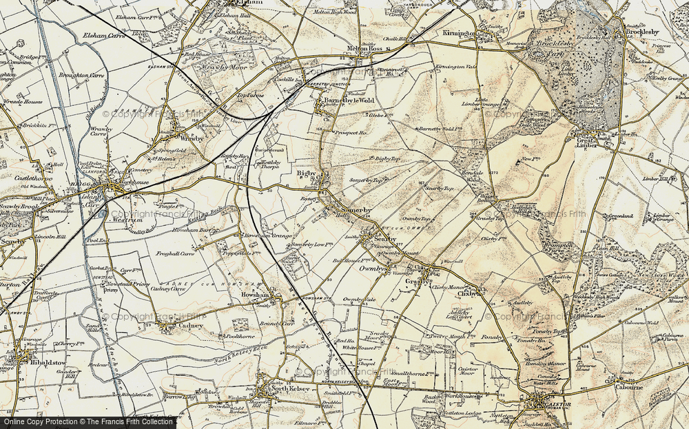 Old Map of Historic Map covering Bigby Top in 1903-1908