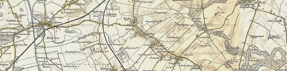 Old map of Bigby Top in 1903-1908