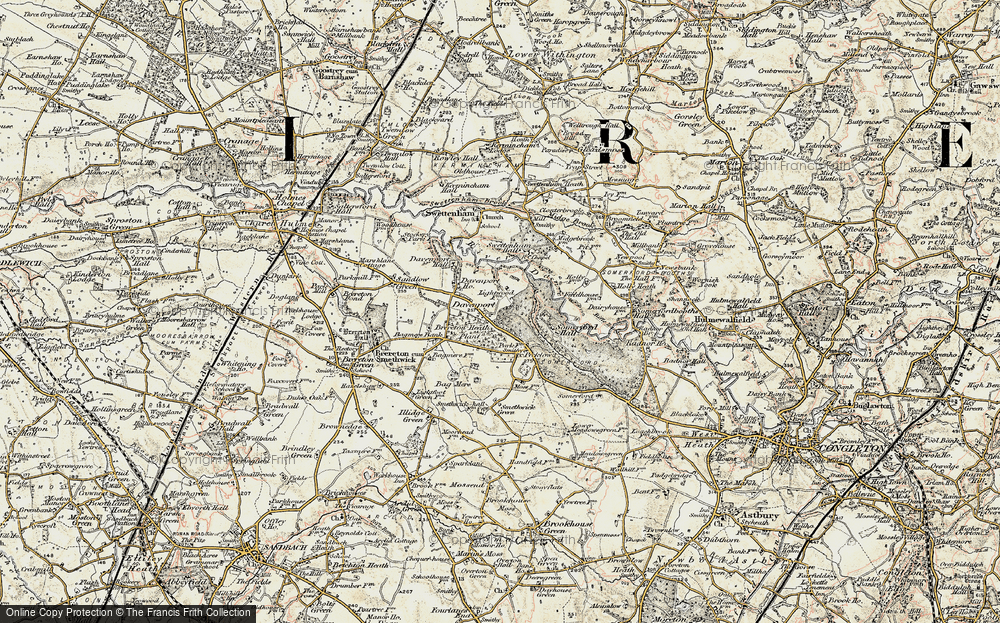 Old Map of Historic Map covering Brereton Heath Country Park in 1902-1903