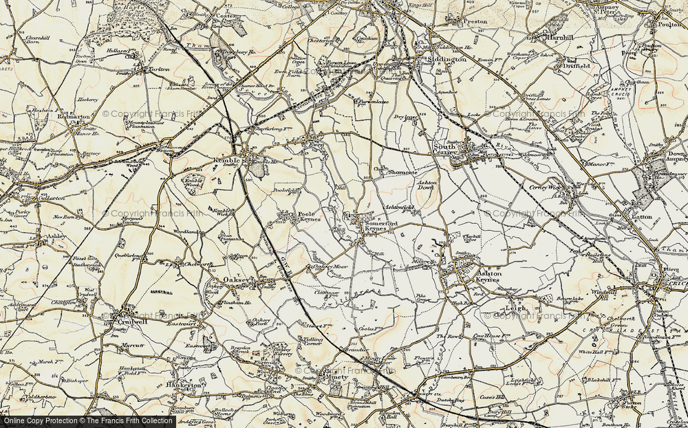 Old Map of Somerford Keynes, 1898-1899 in 1898-1899