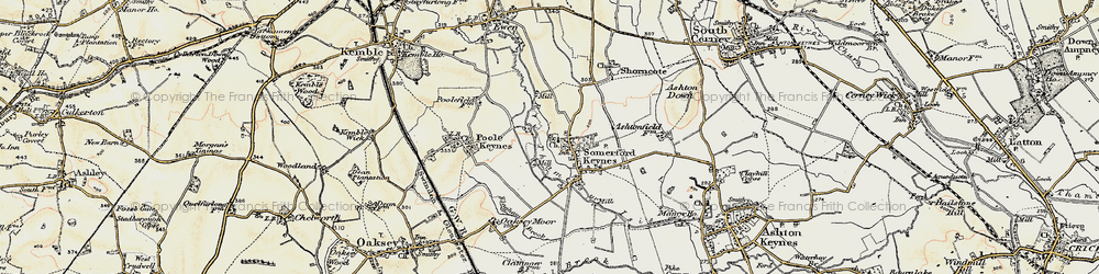 Old map of Somerford Keynes in 1898-1899