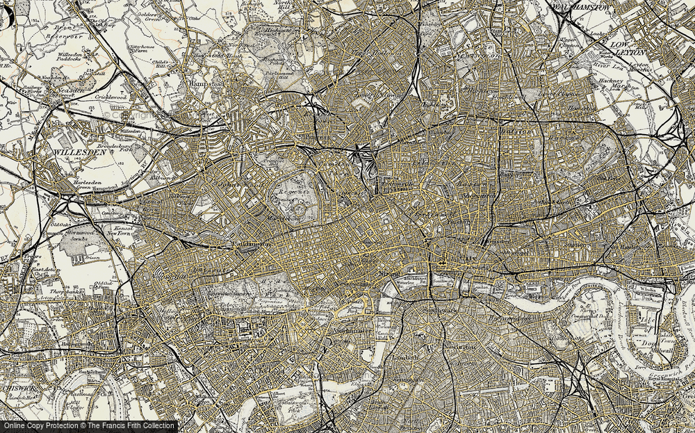 Old Map of Somers Town, 1897-1902 in 1897-1902