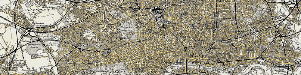 Old map of Somers Town in 1897-1902