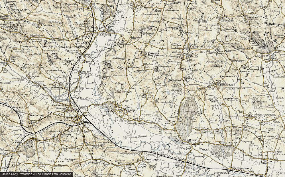 Old Map of Somersal Herbert, 1902 in 1902