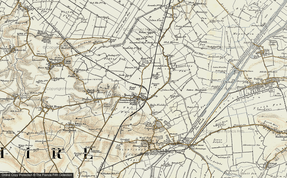 Old Map of Somersham, 1901 in 1901
