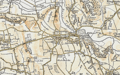 Old map of Ashen Cross in 1898-1900