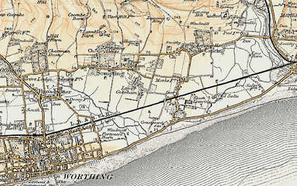 Old map of Sompting in 1898