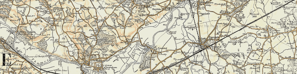 Old map of Sonning Eye in 1897-1909