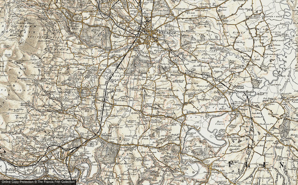 Old Map of Historic Map covering Middle Sontley in 1902