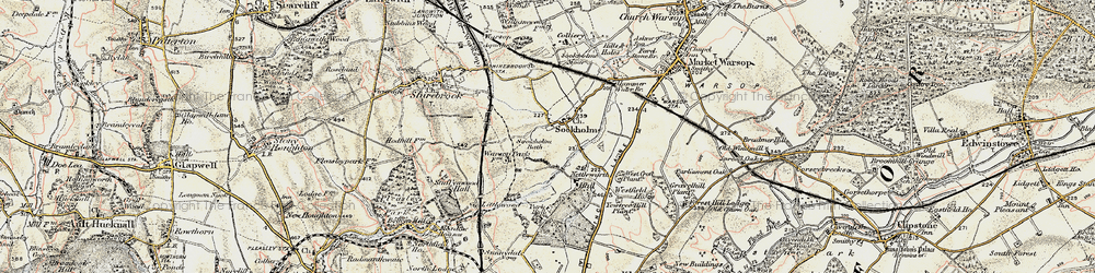 Old map of Sookholme in 1902-1903