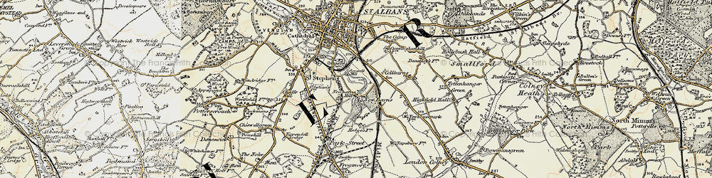 Old map of Sopwell in 1897-1898