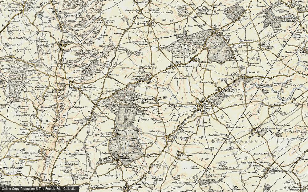 Old Map of Historic Map covering Bullpark Wood in 1898-1899