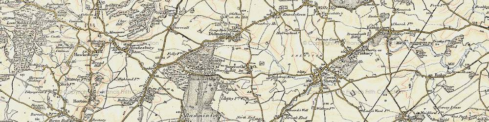 Old map of Bullpark Wood in 1898-1899