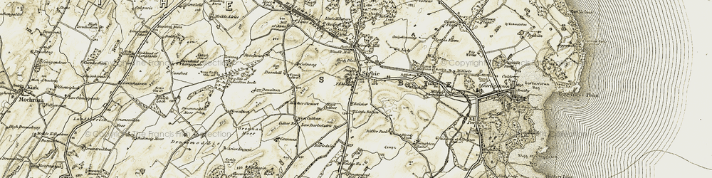 Old map of Black Ditch in 1905