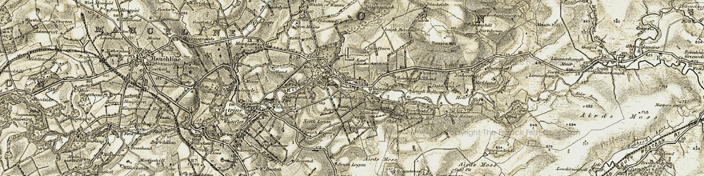 Old map of Brocklar in 1904-1905