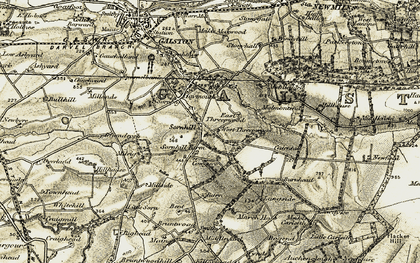 Old map of Bruntwood Mains in 1904-1905