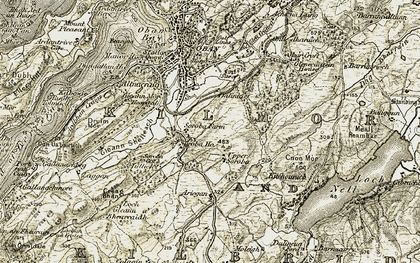 Old map of Ariogan in 1906-1907