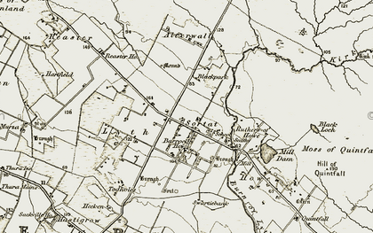 Old map of Burn of Lyth in 1911-1912