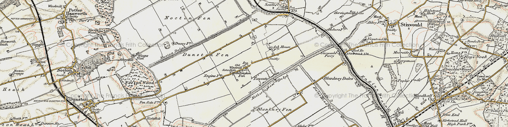 Old map of Blankney Fen in 1902-1903